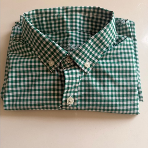 Vineyard Vines Green Gingham Boys Shirt - Picture 9 of 9